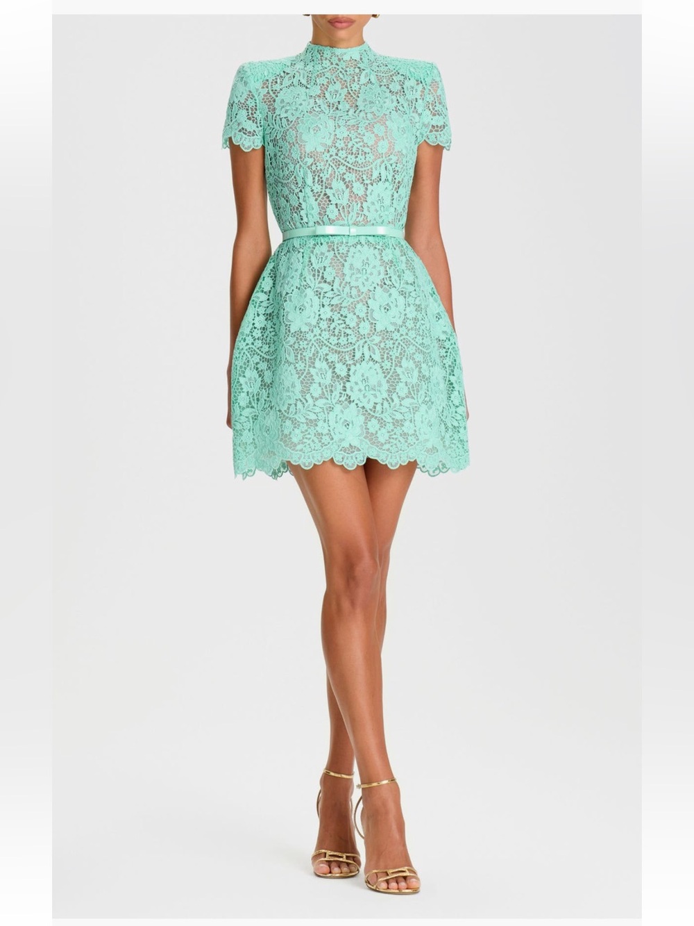 NADINE MERABI Milly Mint Lace Minidress NWT